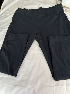 Lands' End Black Straight-Leg Pants with Front Pockets